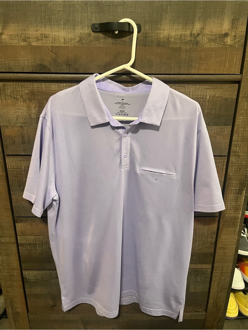 Fabletics Men’s Lavender Polo Shirt - Classic Short Sleeve
